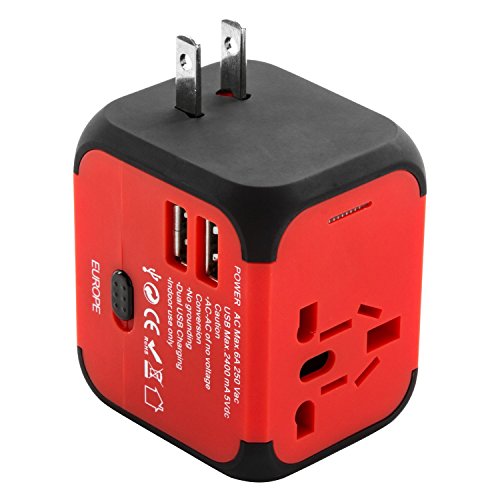 Adaptateur De Voyage Universel VICKMALL, Prise Murale Avec 2 USB-A Et 1 USB-C, Chargeur Mondial